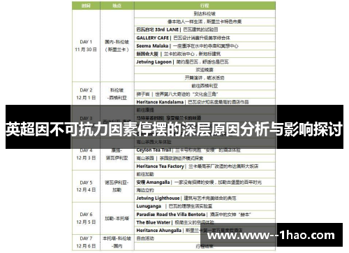 英超因不可抗力因素停摆的深层原因分析与影响探讨